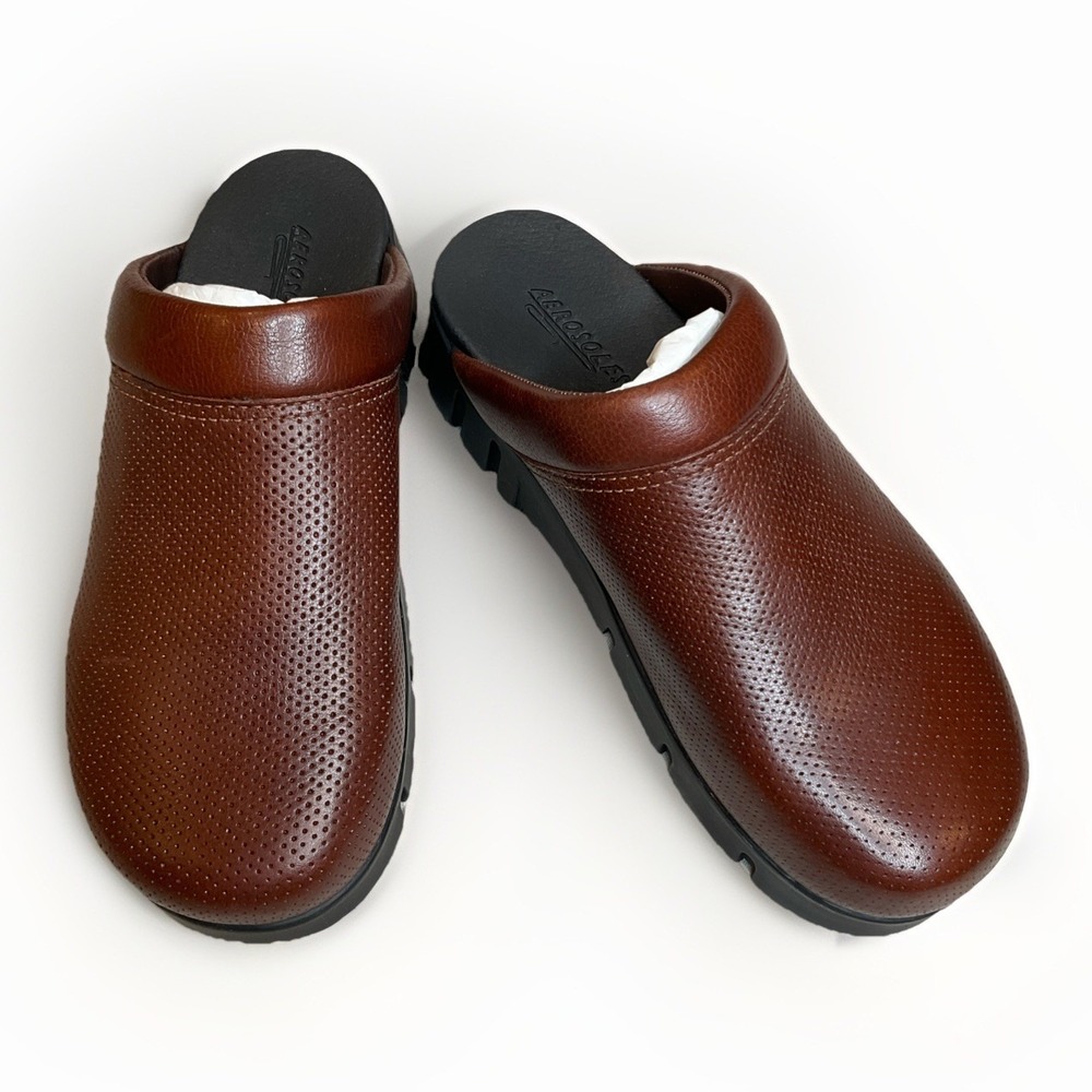 Rare‎ Aerosoles Bed Flintstone Platform Mules Clogs Perforated 90s Comfort